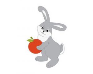 کلیپ ارت خرگوش وسیب